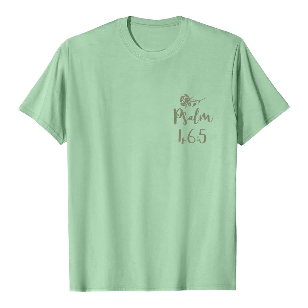 Christianartworkshop T-shirt classique imprimé avec le verset Psaume 46:5 et l'inscription « Dieu est en elle » (double face) - image 11