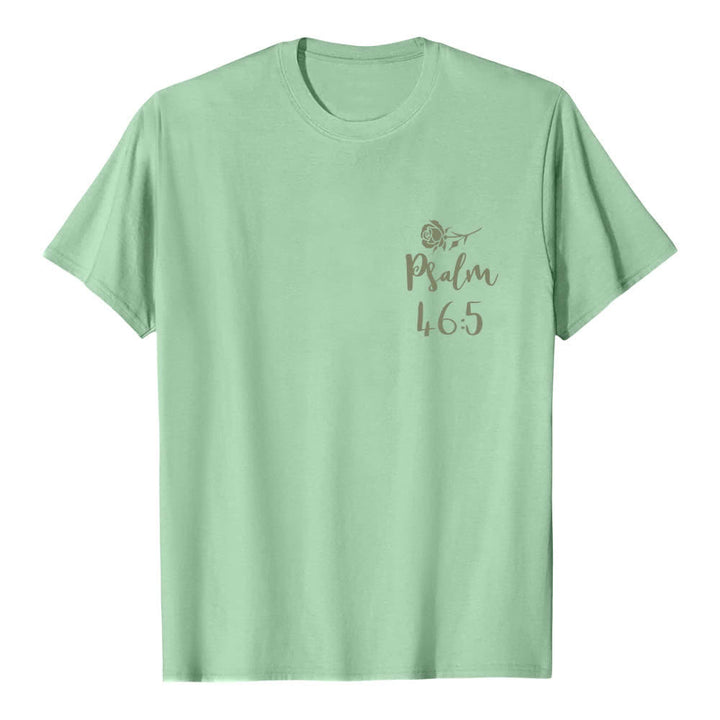Christianartworkshop T-shirt classique imprimé avec le verset Psaume 46:5 et l'inscription « Dieu est en elle » (double face) - image 11