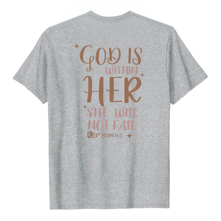 Christianartworkshop T-shirt classique imprimé avec le verset Psaume 46:5 et l'inscription « Dieu est en elle » (double face) - image 22