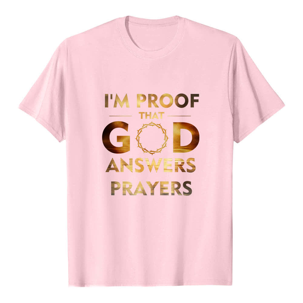 T-shirt classique Christianartworkshop imprimé recto-verso « Je suis la preuve que Dieu répond aux prières » - Rose - 2XL - image 7