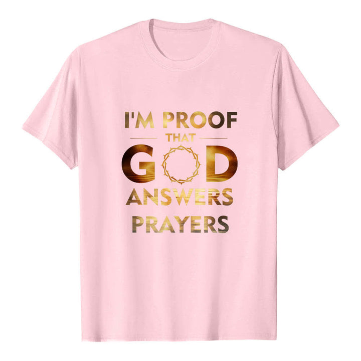 T-shirt classique Christianartworkshop imprimé recto-verso « Je suis la preuve que Dieu répond aux prières » - Rose - 2XL - image 7