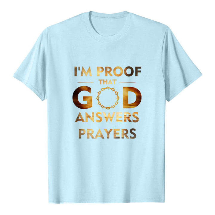 T-shirt classique Christianartworkshop imprimé recto-verso « Je suis la preuve que Dieu répond aux prières » - Bleu - 2XL - image 4
