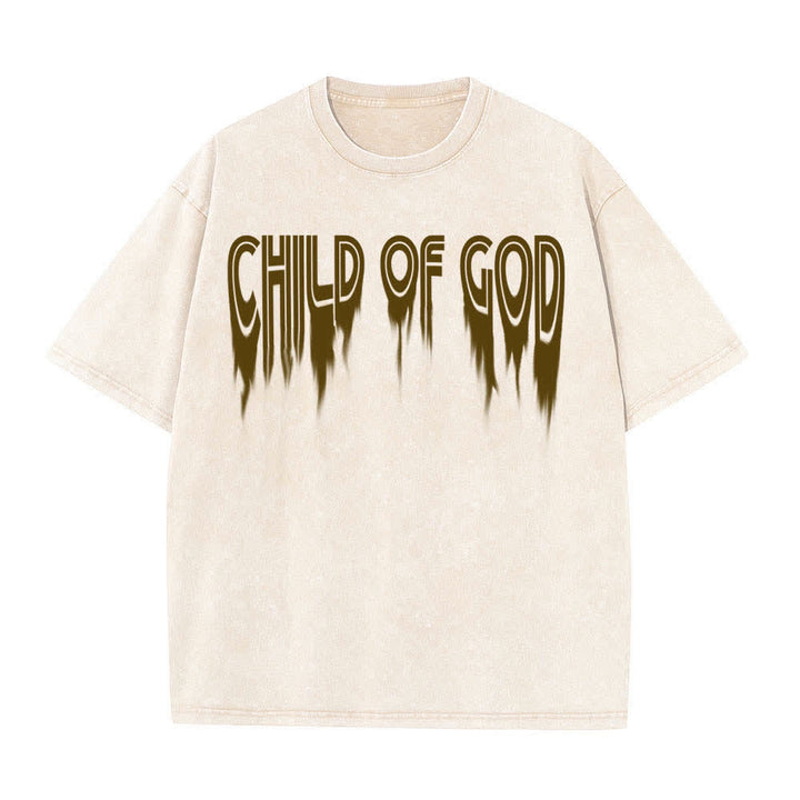 Christianartworkshop T-shirt délavé avec imprimé lettres vieillies « Enfant de Dieu Jean 1:12 » recto-verso - image 20