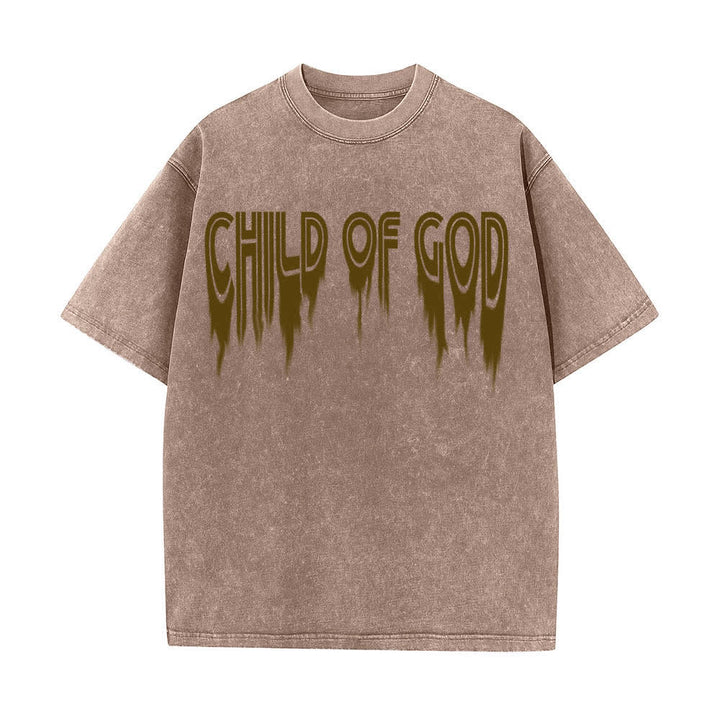 Christianartworkshop T-shirt délavé avec imprimé lettres vieillies « Enfant de Dieu Jean 1:12 » recto-verso - image 8