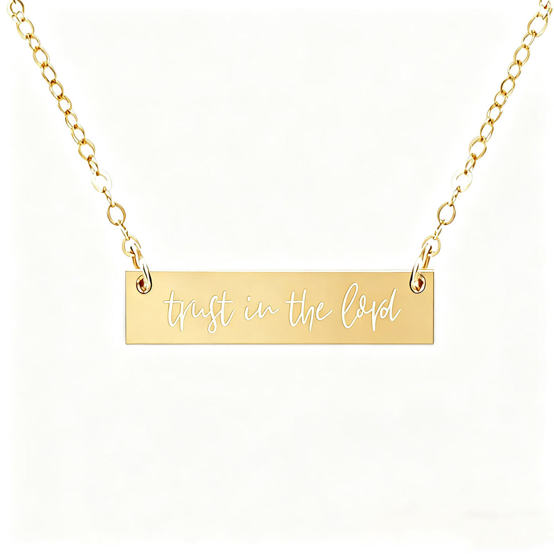 Christianartworkshop Collier pendentif barre gravé d'un verset religieux - Ayez confiance en le Seigneur - image 7