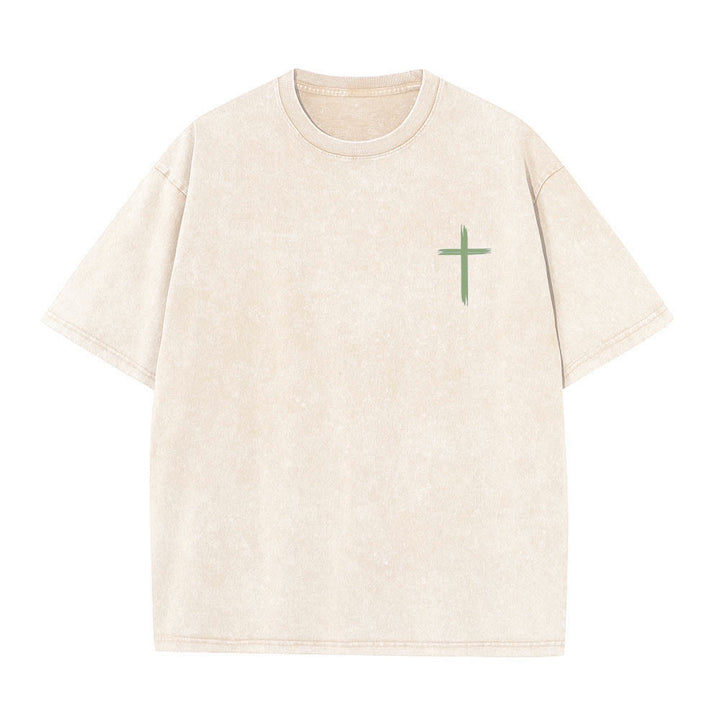 Christianartworkshop T-shirt délavé à imprimé floral et lettres croisées double face « Que tout ce que vous faites soit fait avec amour » - image 8
