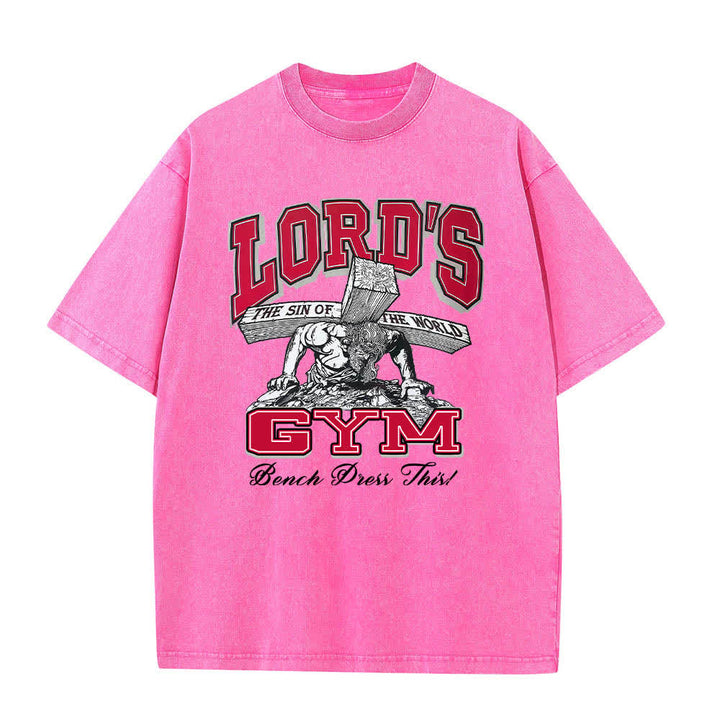 Christianartworkshop T-shirt délavé à imprimé graphique double face Lord's Gym « Sa douleur, ton gain » - image 19