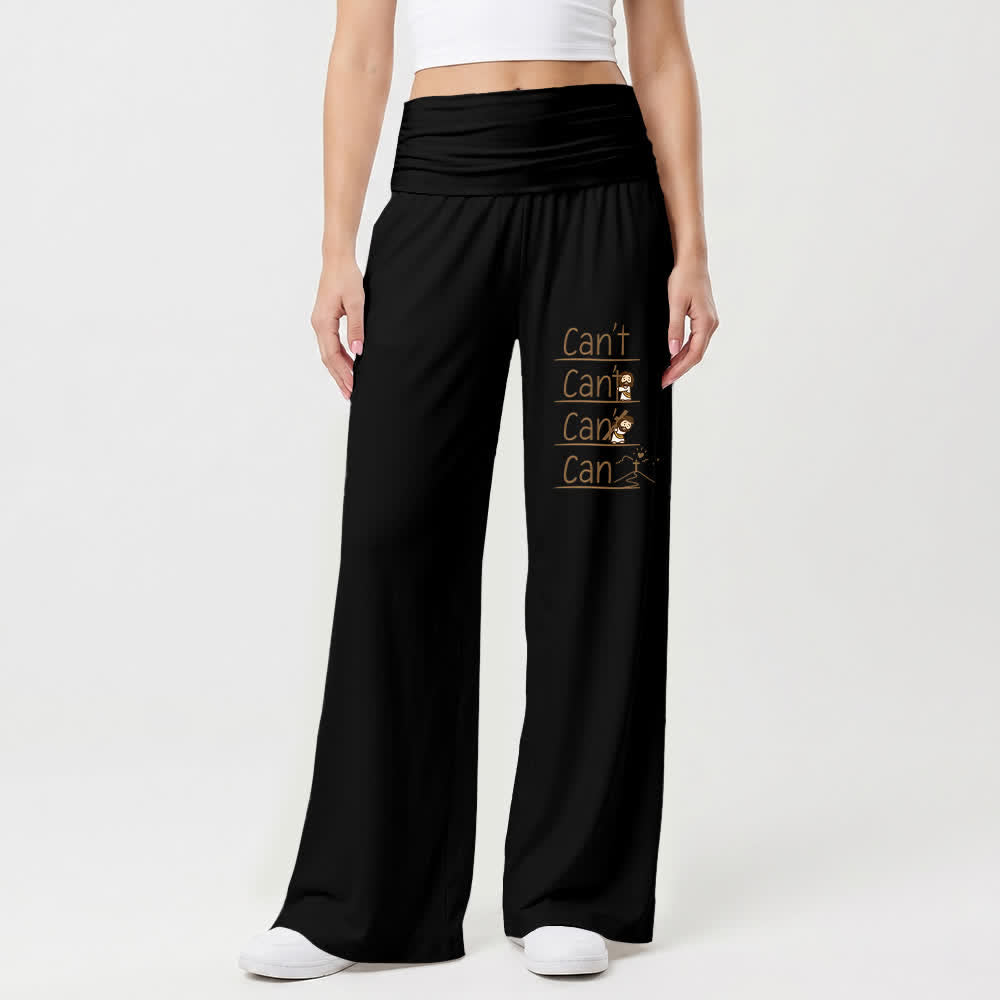 Christianartworkshop Pantalon large décontracté pour femme « Foi et impossible à faire » avec inscription « Foi en dessin animé ». - image 7