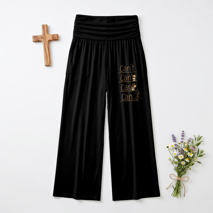 Christianartworkshop Pantalon large décontracté pour femme « Foi et impossible à faire » avec inscription « Foi en dessin animé ». - Noir - US22, UK/AU26, EU54 (6XL) - image 6