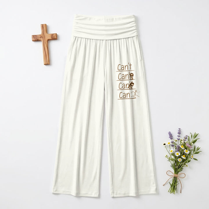Christianartworkshop Pantalon large décontracté pour femme « Foi et impossible à faire » avec inscription « Foi en dessin animé ». - Blanc - US22, UK/AU26, EU54 (6XL) - image 0