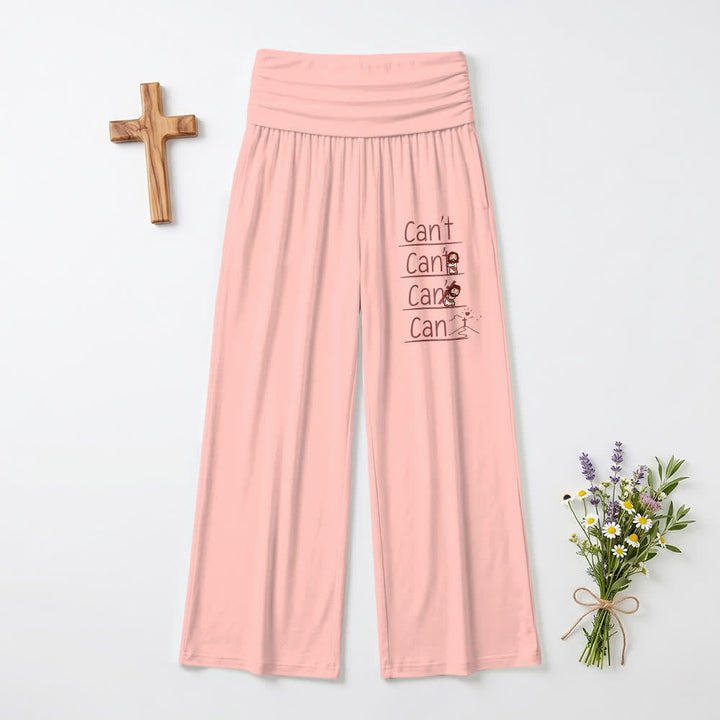 Christianartworkshop Pantalon large décontracté pour femme « Foi et impossible à faire » avec inscription « Foi en dessin animé ». - Rose - US22, UK/AU26, EU54 (6XL) - image 12