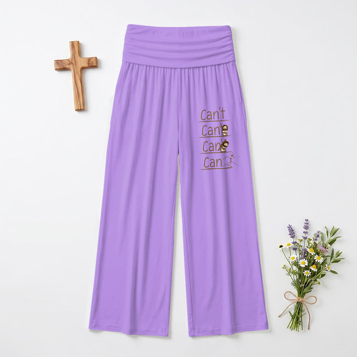 Christianartworkshop Pantalon large décontracté pour femme « Foi et impossible à faire » avec inscription « Foi en dessin animé ». - Violet - US22, UK/AU26, EU54 (6XL) - image 9