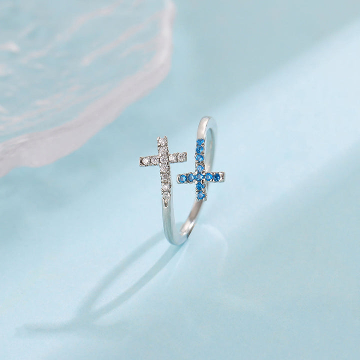 Christianartworkshop Bague ajustable Sparkling Cross Bypass - image 4