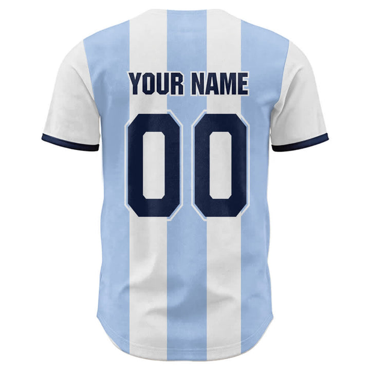 Maillot de baseball rayé avec nom et numéro personnalisés « Jésus est roi » imprimé croix, Christianartworkshop - image 2
