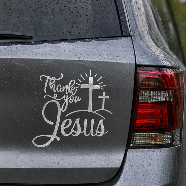 Christianartworkshop Merci, autocollant de voiture Croix de Jésus et soleil levant - image 9