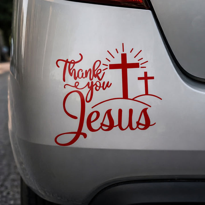 Christianartworkshop Merci, autocollant de voiture Croix de Jésus et soleil levant - image 12