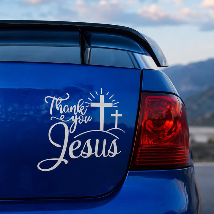 Christianartworkshop Merci, autocollant de voiture Croix de Jésus et soleil levant - image 10