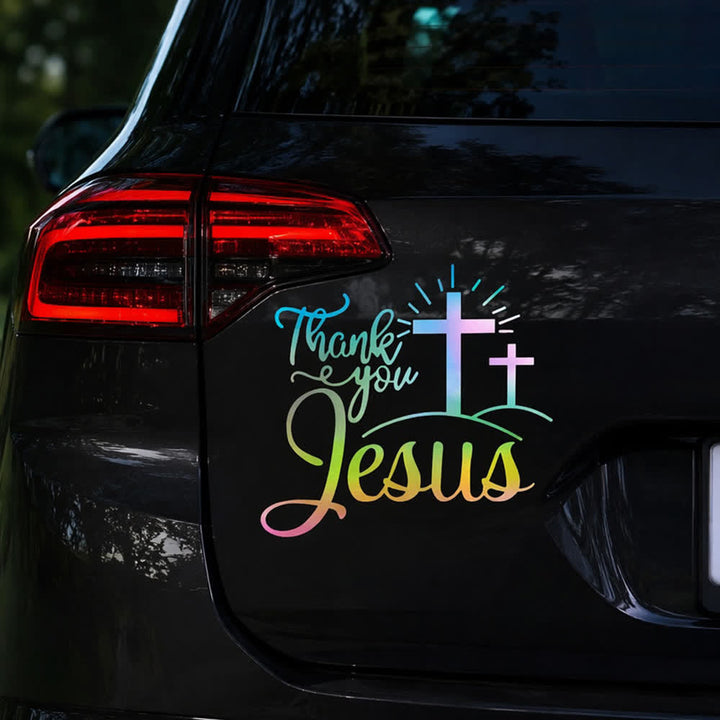 Christianartworkshop Merci, autocollant de voiture Croix de Jésus et soleil levant - image 20