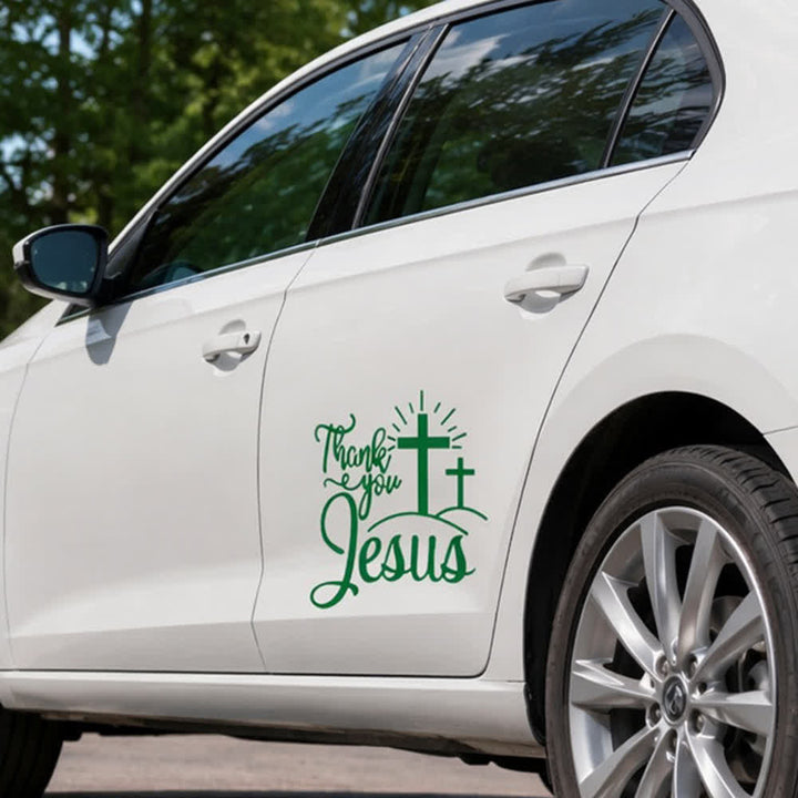 Christianartworkshop Merci, autocollant de voiture Croix de Jésus et soleil levant - image 18