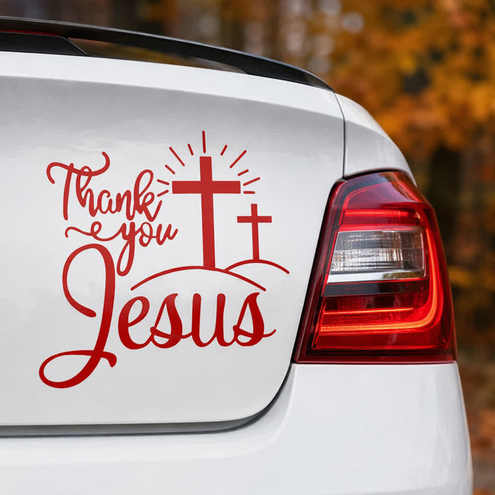 Christianartworkshop Merci, autocollant de voiture Croix de Jésus et soleil levant - Rouge - Lot de 10 - 13*12 cm - image 11