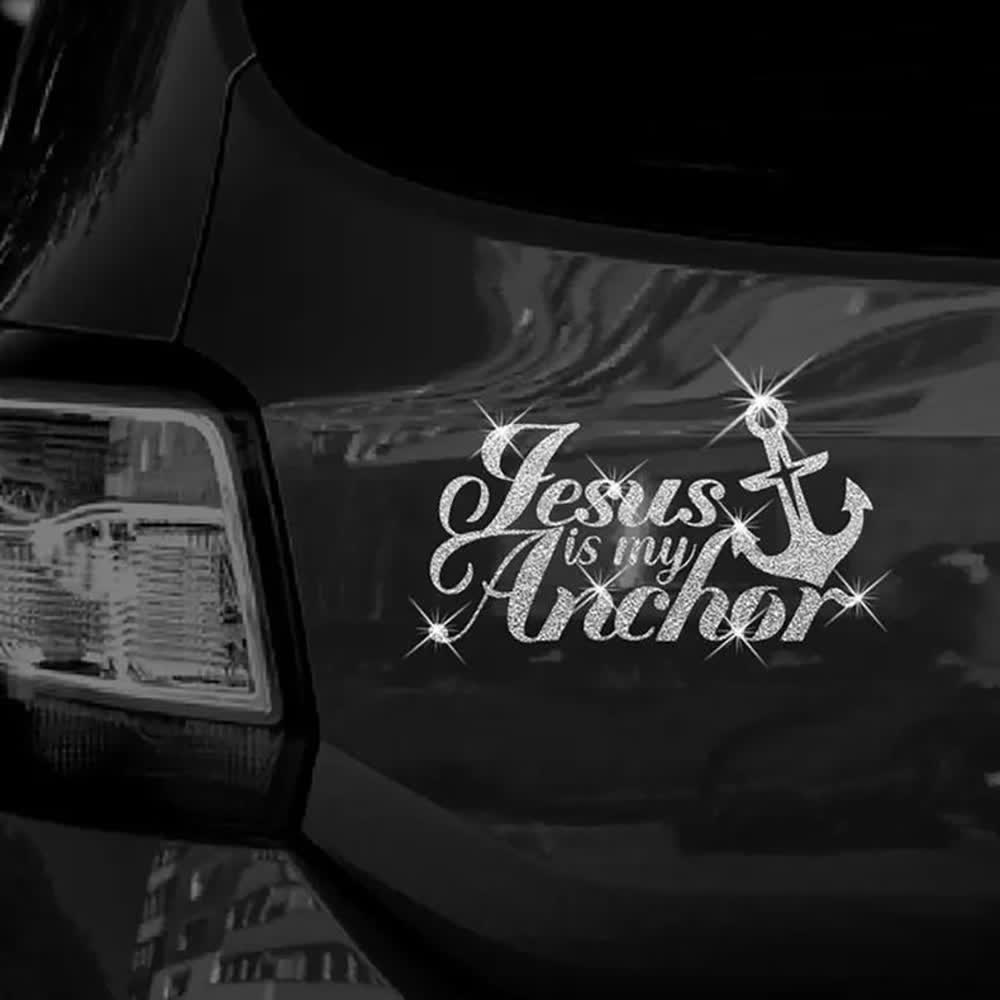 Christianartworkshop Autocollant de voiture chrétien brillant « Jésus est mon ancre » - image 5