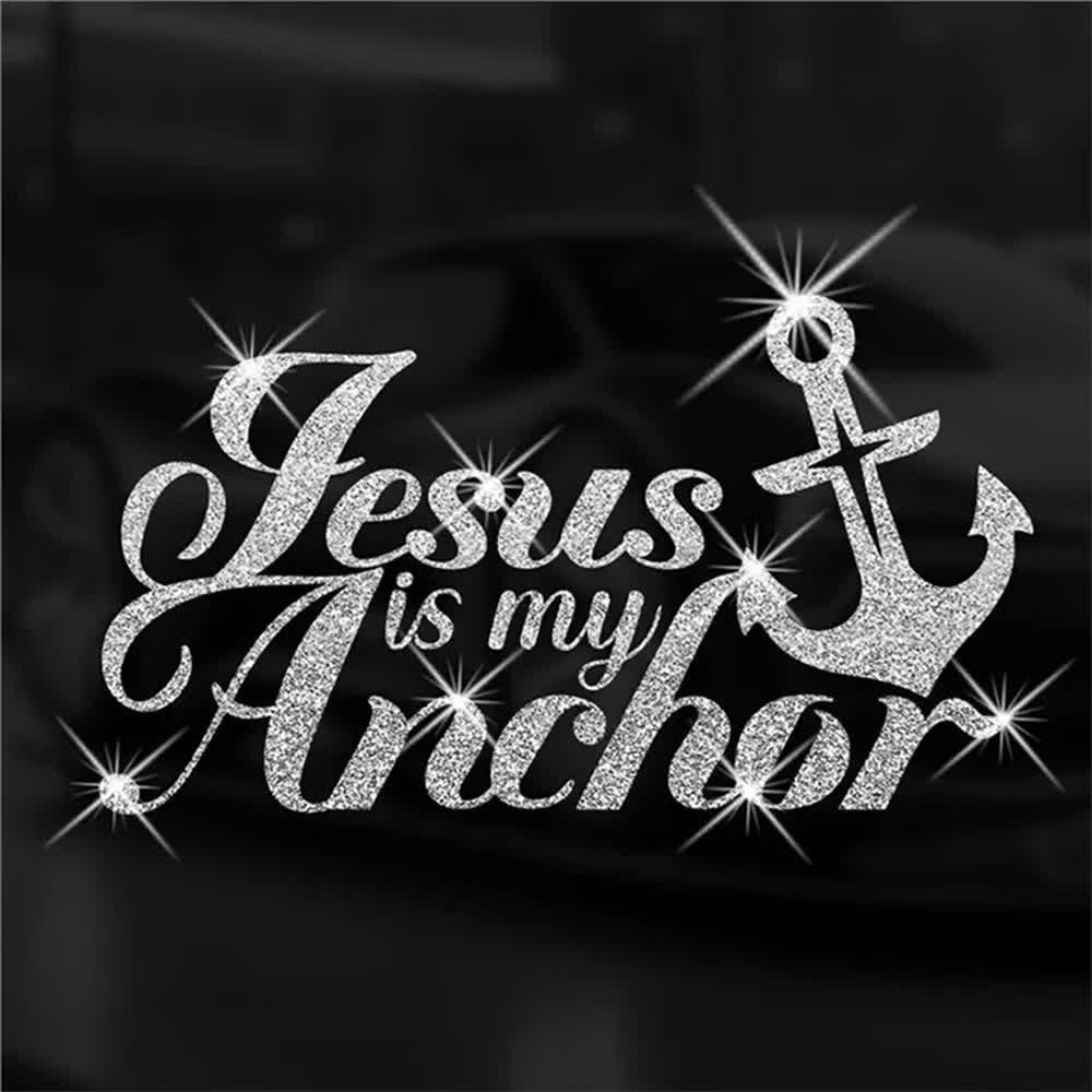 Christianartworkshop Autocollant de voiture chrétien brillant « Jésus est mon ancre » - image 7