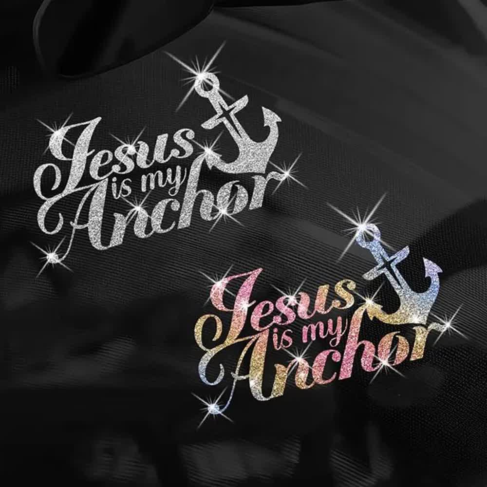 Christianartworkshop Autocollant de voiture chrétien brillant « Jésus est mon ancre » - image 3
