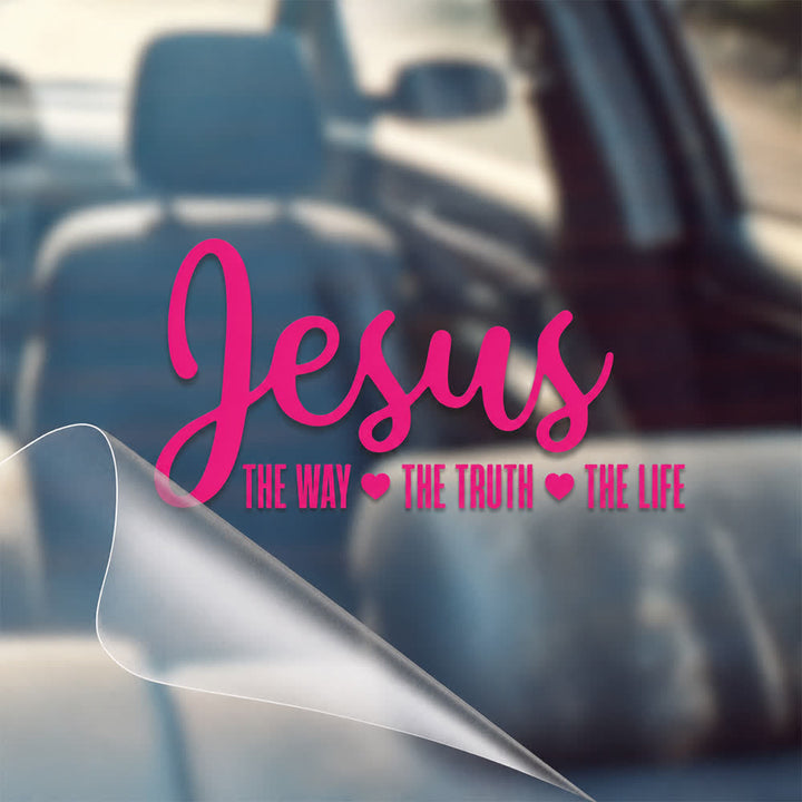 Christianartworkshop Jésus, le chemin, la vérité, la vie, autocollant de voiture sur la foi religieuse - Rose - 25 x 12,7 cm - Lot de 10 - image 6