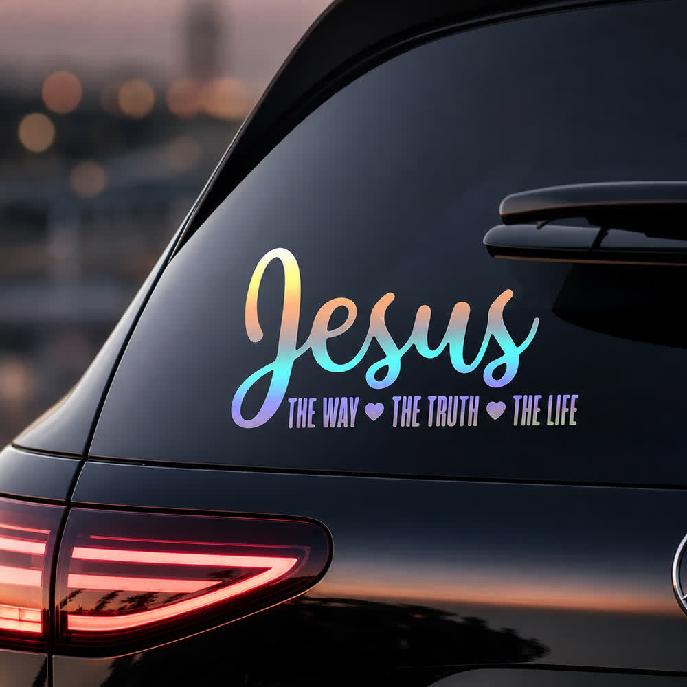 Christianartworkshop Jésus, le chemin, la vérité, la vie, autocollant de voiture sur la foi religieuse - image 2