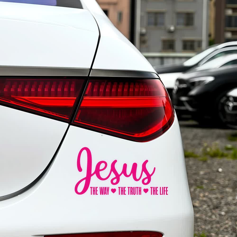 Christianartworkshop Jésus, le chemin, la vérité, la vie, autocollant de voiture sur la foi religieuse - image 8