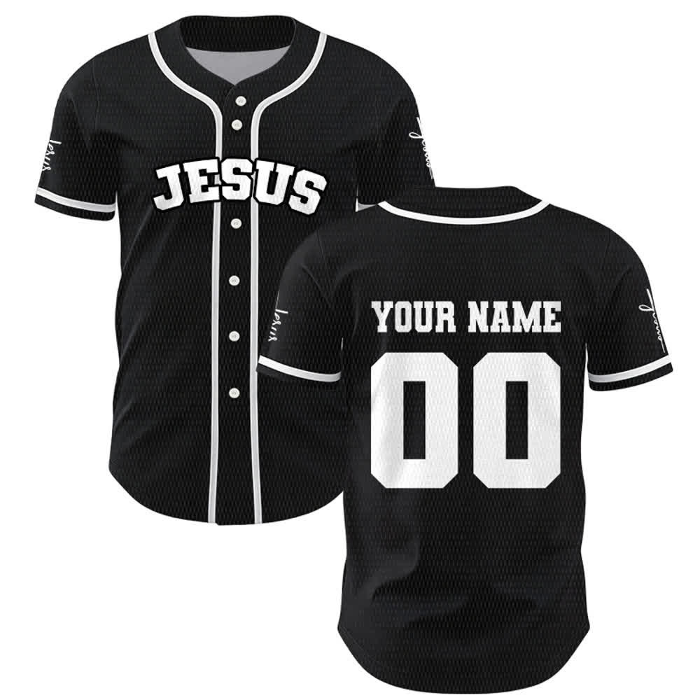 Christianartworkshop Maillot de baseball unisexe personnalisé classique Jésus - image 1