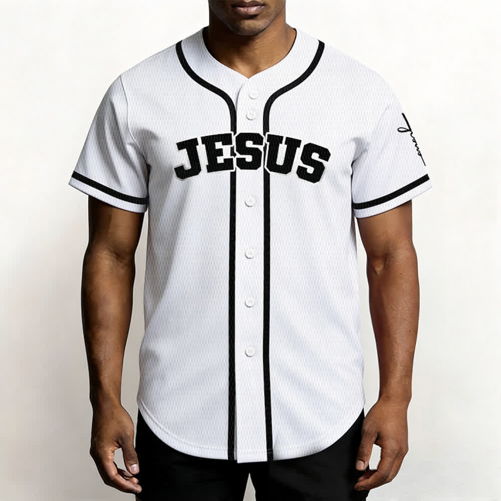 Christianartworkshop Maillot de baseball unisexe personnalisé classique Jésus - image 12