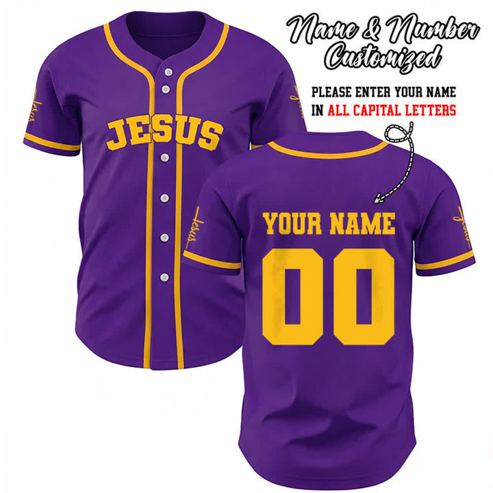 Christianartworkshop Maillot de baseball unisexe personnalisé classique Jésus - Violet - 5XL - Nom & Numéro personnalisé - image 64