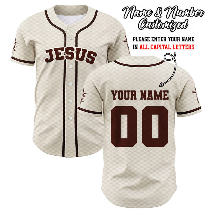Christianartworkshop Maillot de baseball unisexe personnalisé classique Jésus - Abricot - 5XL - Nom & Numéro personnalisé - image 56