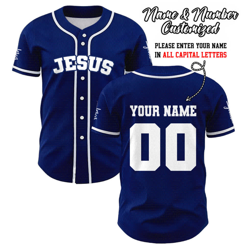 Christianartworkshop Maillot de baseball unisexe personnalisé classique Jésus - Bleu marine - 5XL - Nom & Numéro personnalisé - image 40