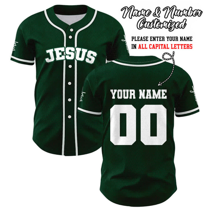 Christianartworkshop Maillot de baseball unisexe personnalisé classique Jésus - Vert - 5XL - Nom & Numéro personnalisé - image 48