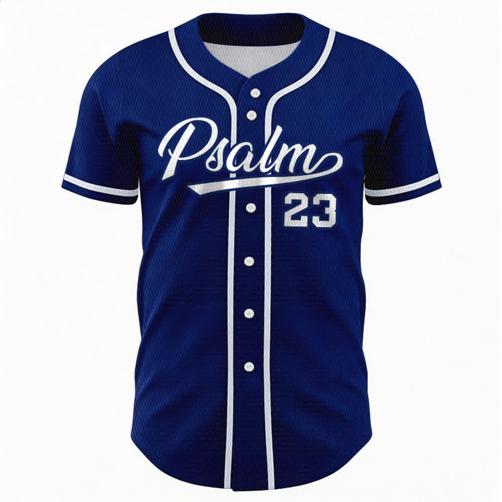 Maillot de baseball unisexe style rétro sport Christianartworkshop Psaume 23 - image 1