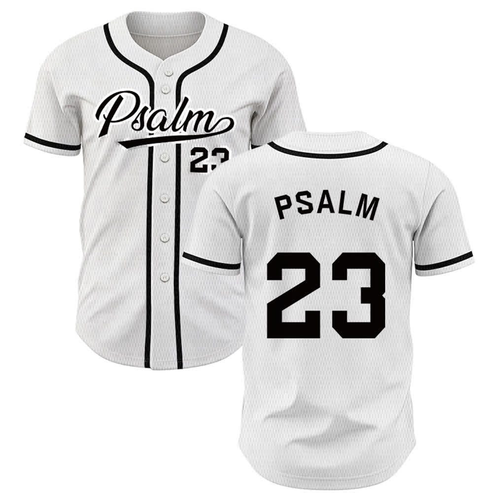 Maillot de baseball unisexe style rétro sport Christianartworkshop Psaume 23 - Blanc - 5XL - image 7