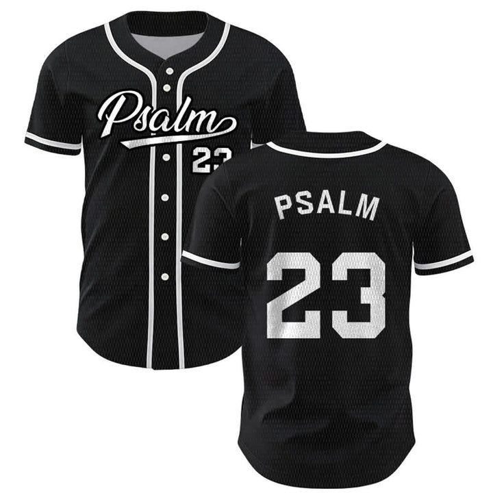 Maillot de baseball unisexe style rétro sport Christianartworkshop Psaume 23 - Noir - 5XL - image 14