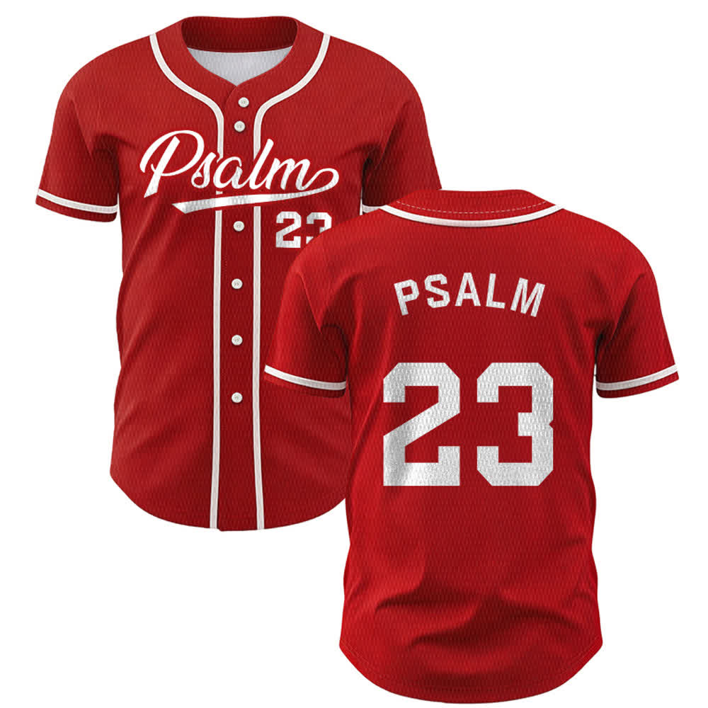 Maillot de baseball unisexe style rétro sport Christianartworkshop Psaume 23 - Rouge - 5XL - image 21