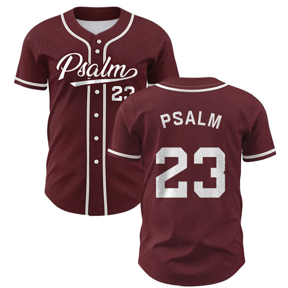 Maillot de baseball unisexe style rétro sport Christianartworkshop Psaume 23 - Vin - 5XL - image 28