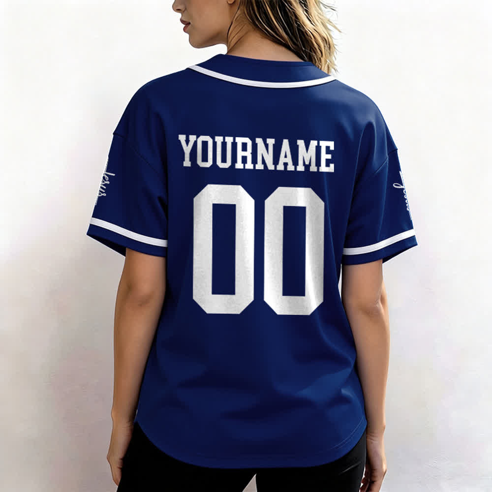 Maillot de baseball unisexe personnalisé avec nom et numéro, style audacieux, de l'équipe Jésus, créé par Christianartworkshop - image 6