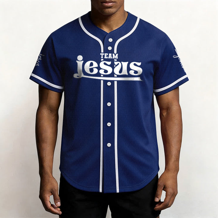 Maillot de baseball unisexe personnalisé avec nom et numéro, style audacieux, de l'équipe Jésus, créé par Christianartworkshop - image 4