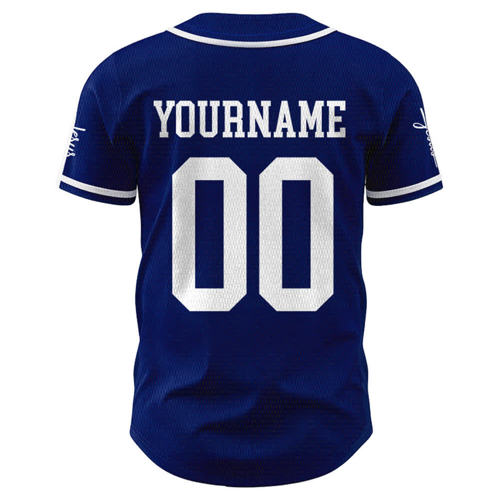 Maillot de baseball unisexe personnalisé avec nom et numéro, style audacieux, de l'équipe Jésus, créé par Christianartworkshop - image 3