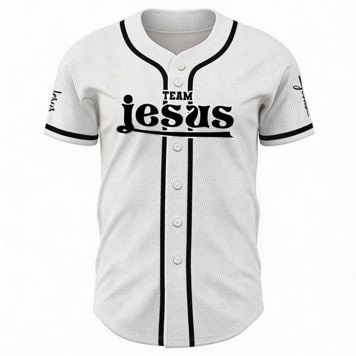 Maillot de baseball unisexe personnalisé avec nom et numéro, style audacieux, de l'équipe Jésus, créé par Christianartworkshop - image 9