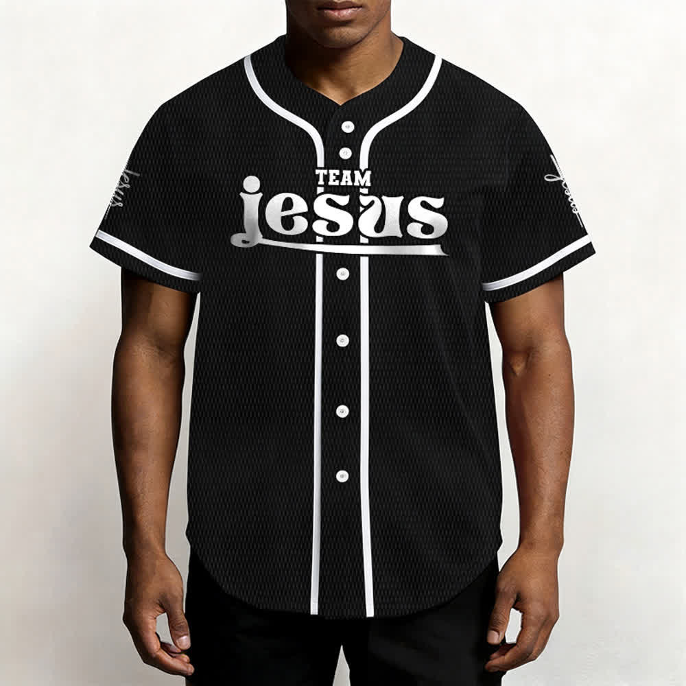Maillot de baseball unisexe personnalisé avec nom et numéro, style audacieux, de l'équipe Jésus, créé par Christianartworkshop - image 21