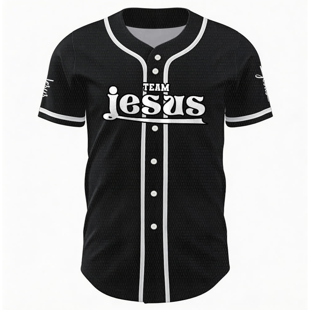 Maillot de baseball unisexe personnalisé avec nom et numéro, style audacieux, de l'équipe Jésus, créé par Christianartworkshop - image 17