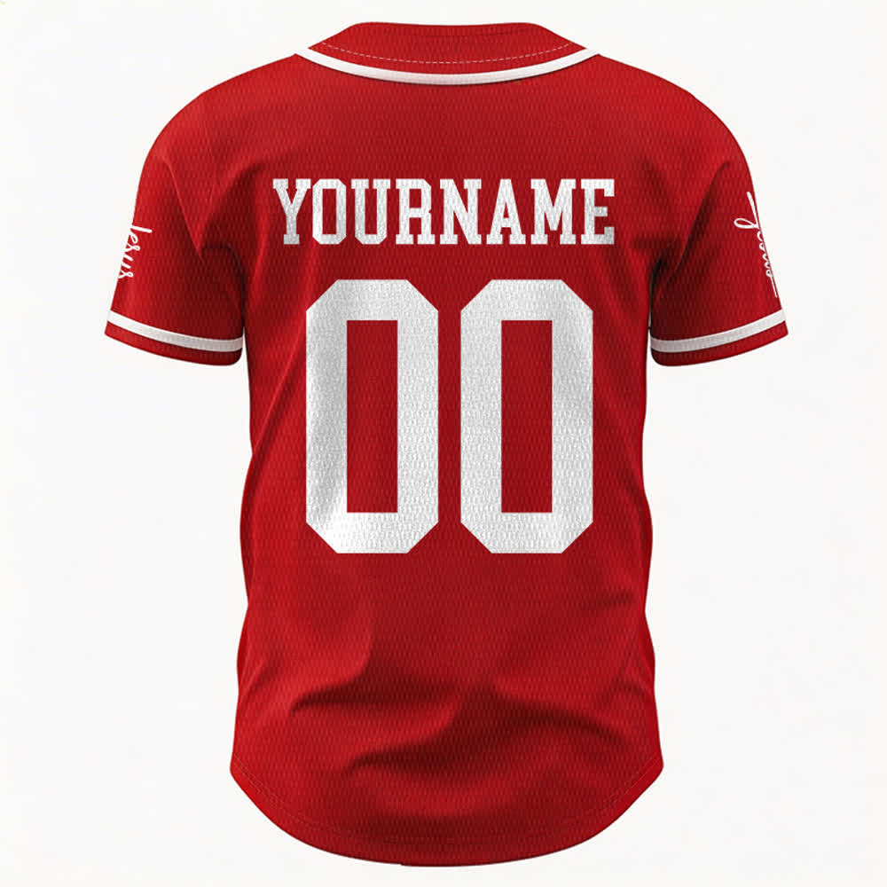 Maillot de baseball unisexe personnalisé avec nom et numéro, style audacieux, de l'équipe Jésus, créé par Christianartworkshop - image 25