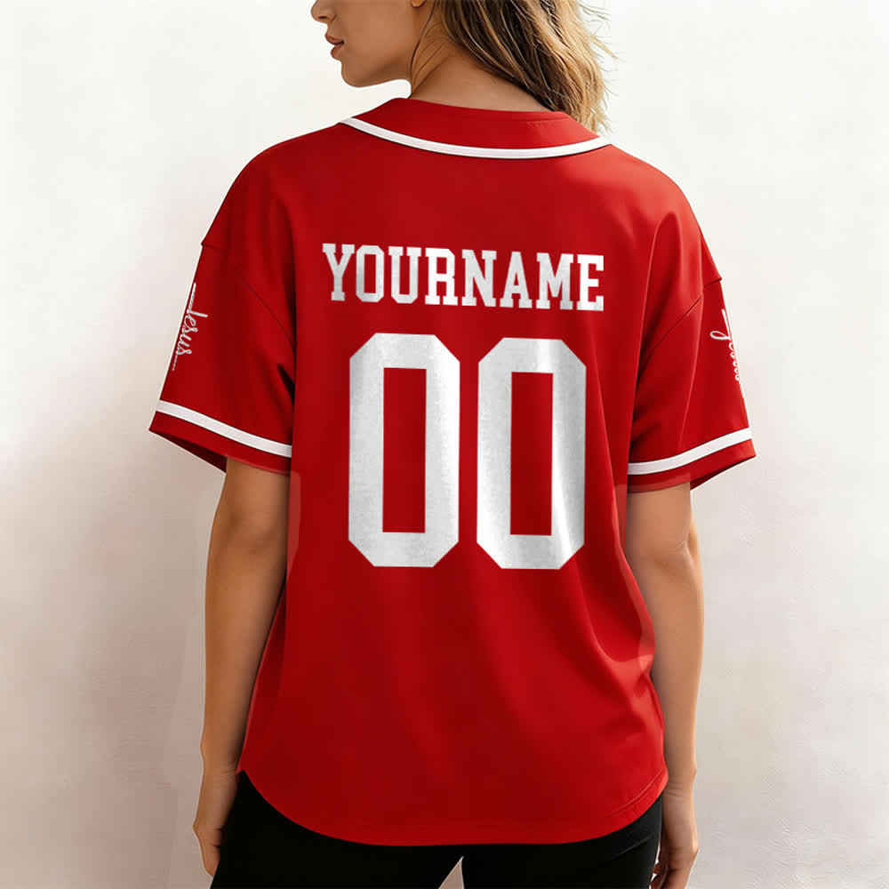 Maillot de baseball unisexe personnalisé avec nom et numéro, style audacieux, de l'équipe Jésus, créé par Christianartworkshop - image 28