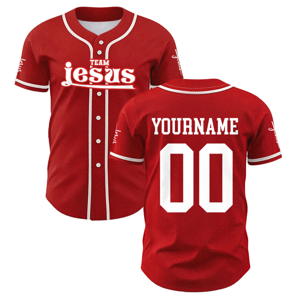 Maillot de baseball unisexe personnalisé avec nom et numéro, style audacieux, de l'équipe Jésus, créé par Christianartworkshop - image 23
